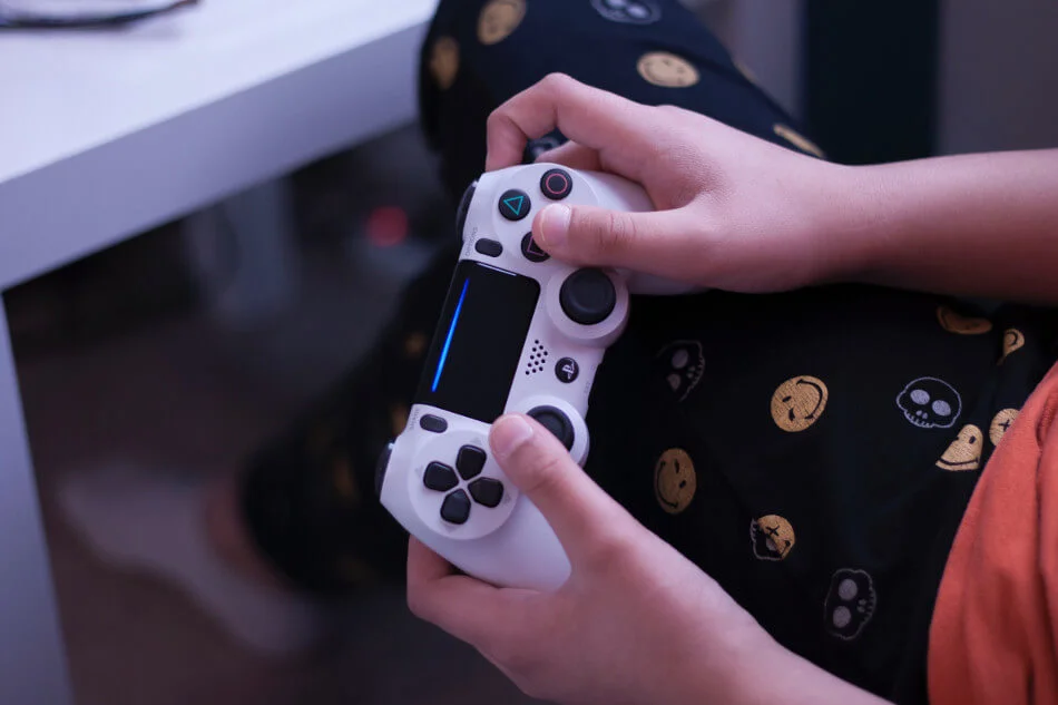 child playing video games