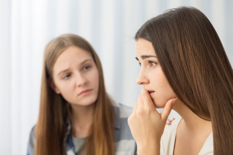 image of a teenage girl looking worried, depressed, concept of mental health