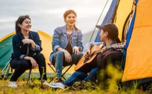 teenagers spending time together during a hiking activity