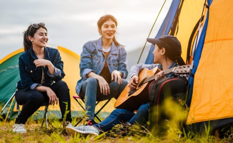 teenagers spending time together during a hiking activity